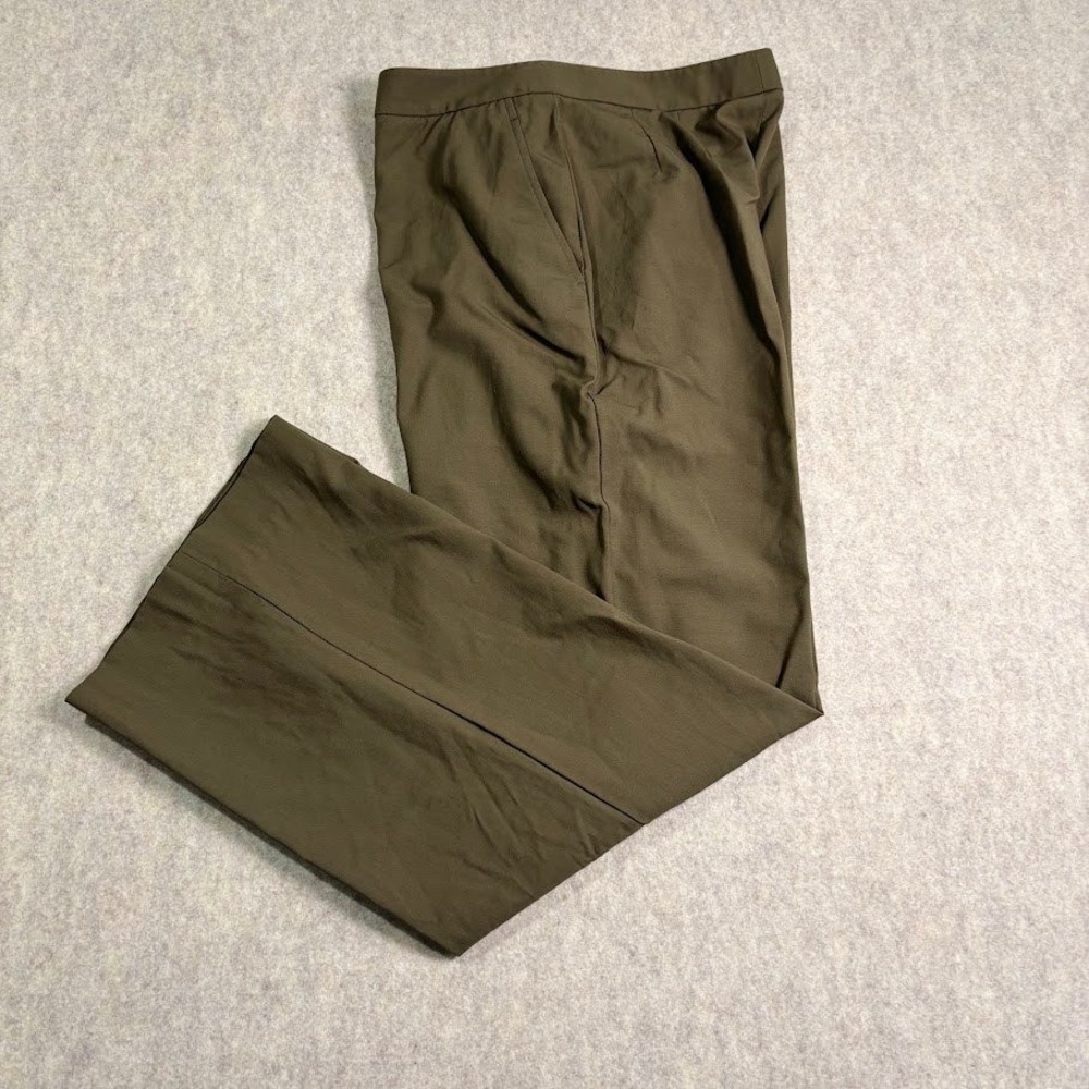 Ellen Tracy Dress‎ Pants Womens 10 Olive Green Wool Blend Wide Leg Classic Chic